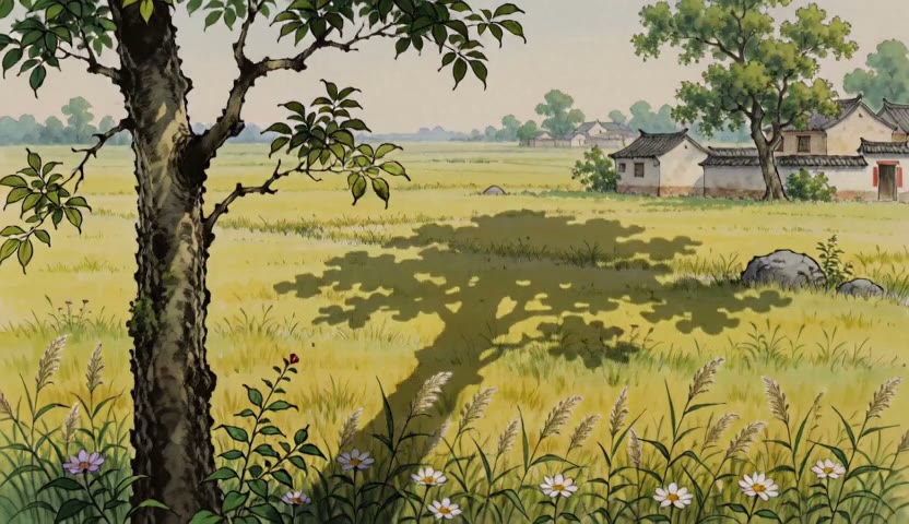 夏田树影 · 林荫过了田15s（无声）