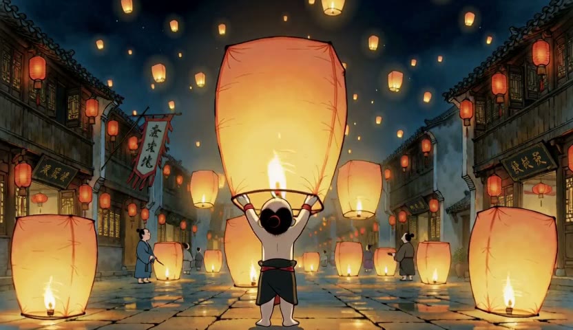 孔明灯节 · 千灯升空15s(无声)
