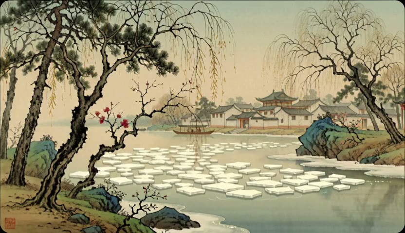 春河破冰 · 冰线缓漂15s（无声）
