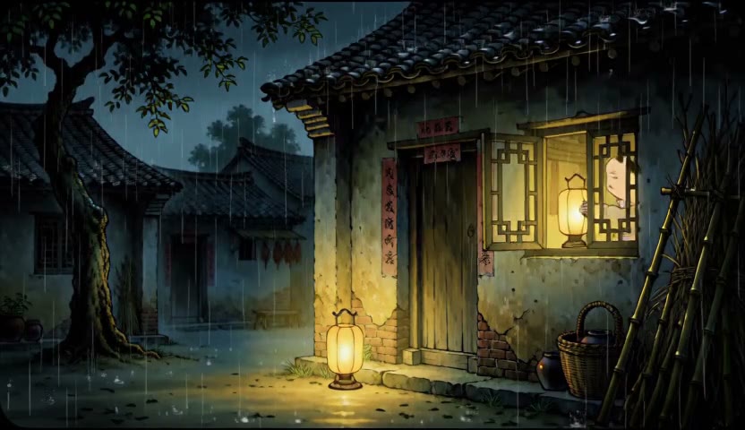 春夜闻雨 · 一灯隔雨15s(无声)