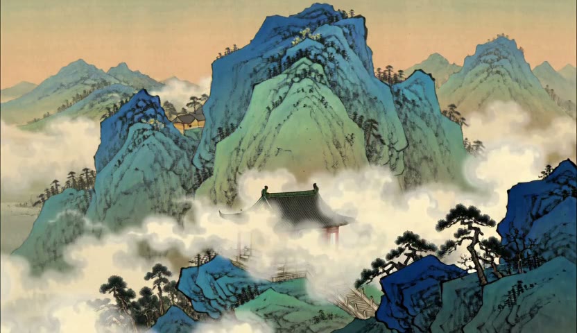 雾山寺庙 · 屋顶一线15s（无声）