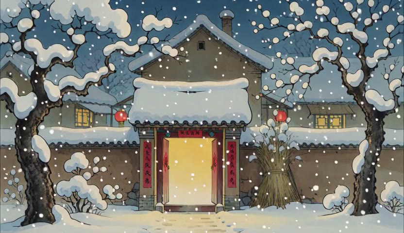 初雪三门 · 红门暖灯15s（无声）