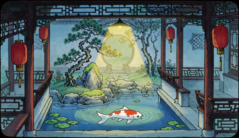 松石鱼池 · 金线绕鲤15s（无声）