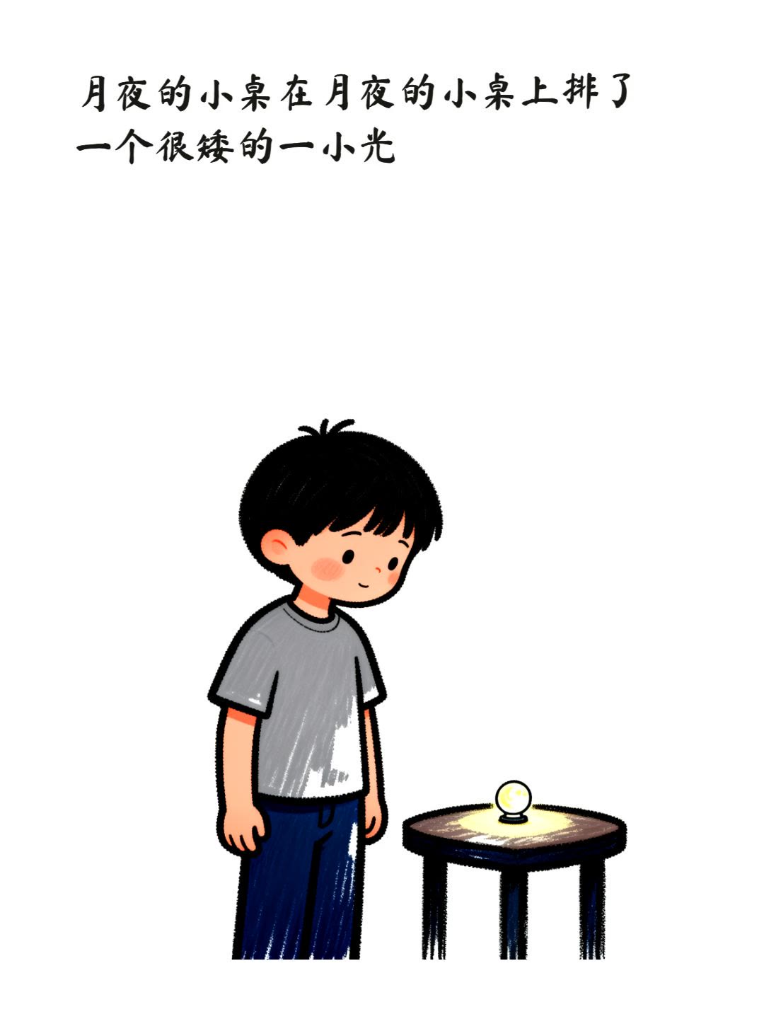 月夜的小桌