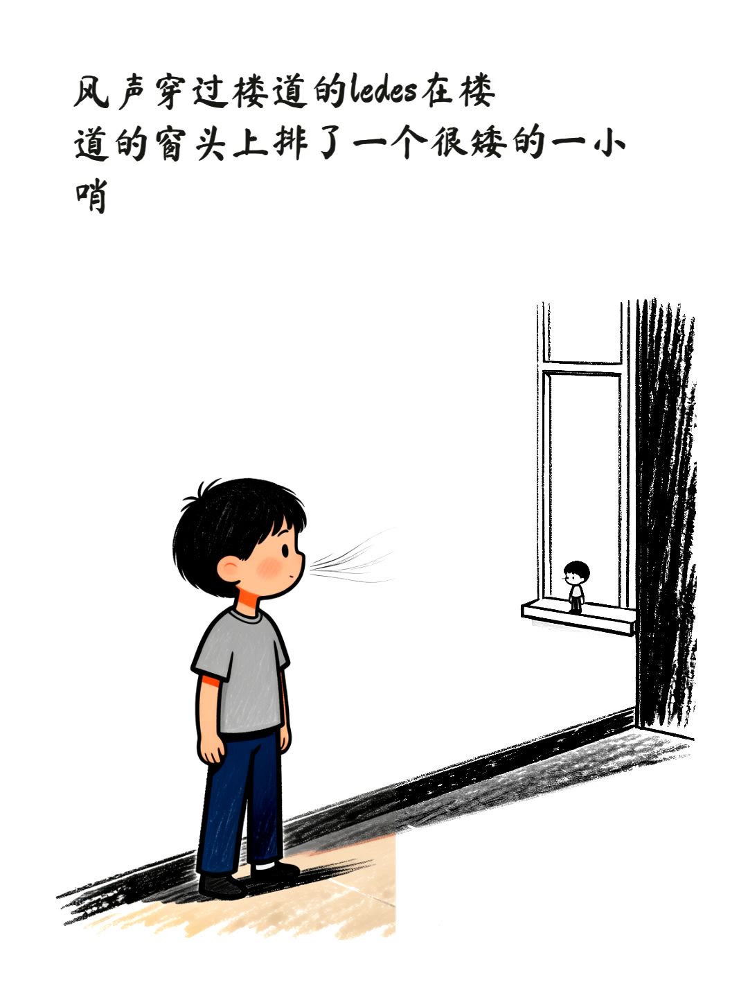 风声穿过楼道