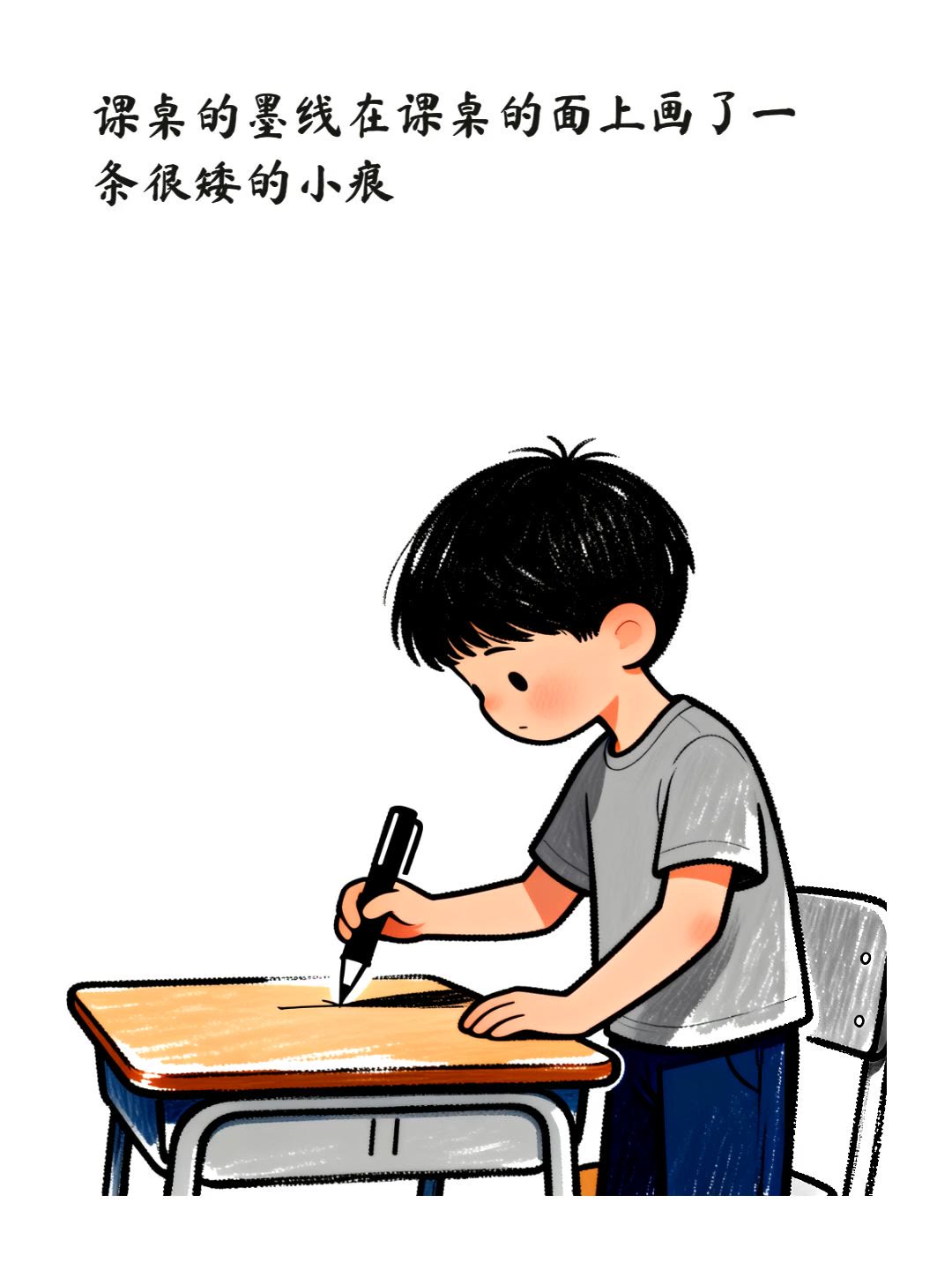 课桌的墨线