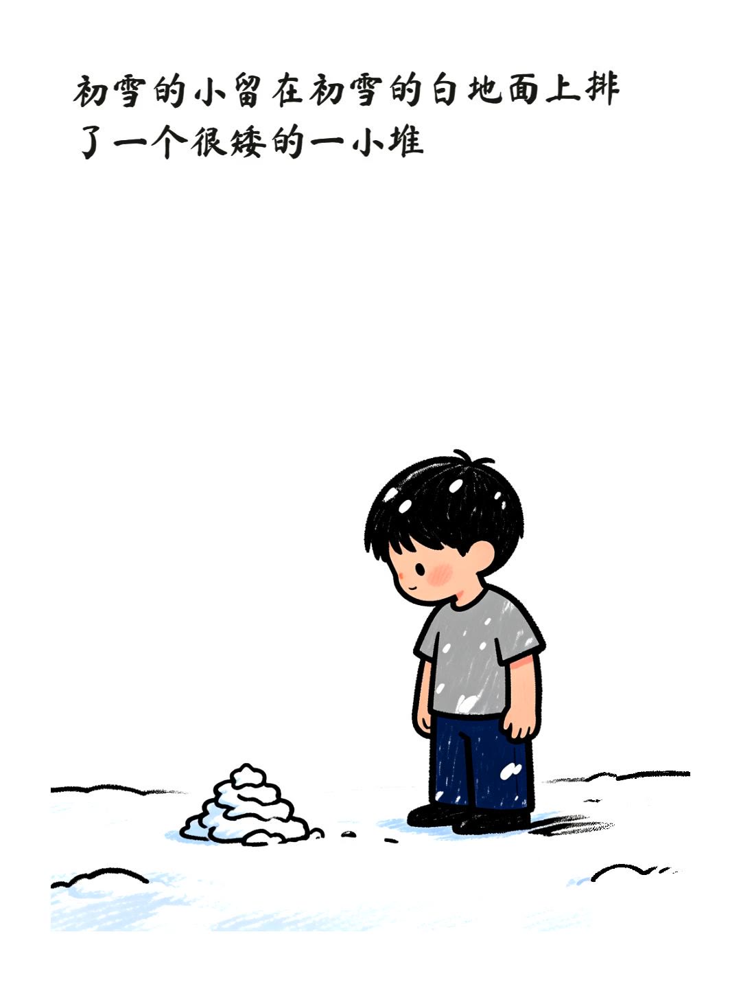 初雪的小留